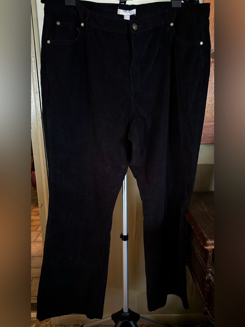 Woman Within Black Petite Corduroy Pants -20 Petite- Like New #84